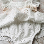 Lace Front Floral Romper Dress