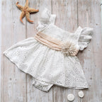 Lace Front Floral Romper Dress