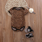 Floral Leopard Onesie with Shoes & Headband