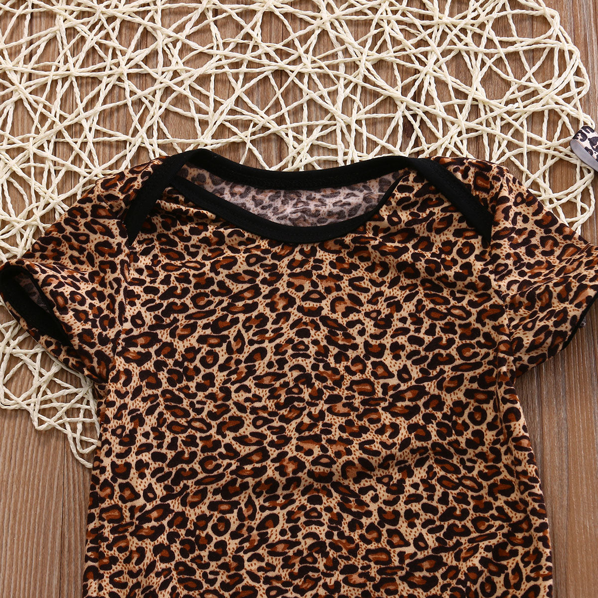 Floral Leopard Onesie with Shoes & Headband