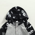 Dinosaur Skeleton Hoodie Romper