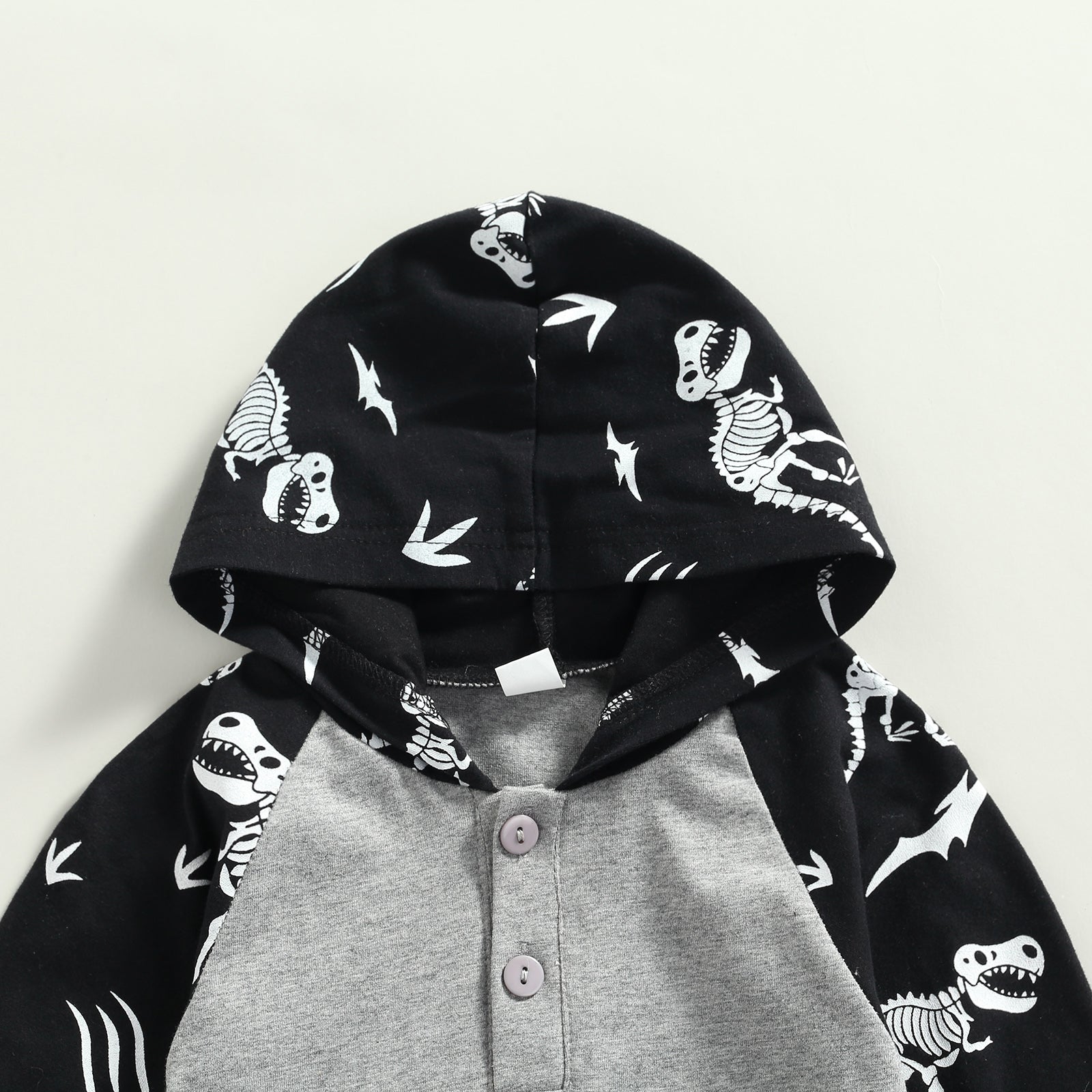 Dinosaur Skeleton Hoodie Romper
