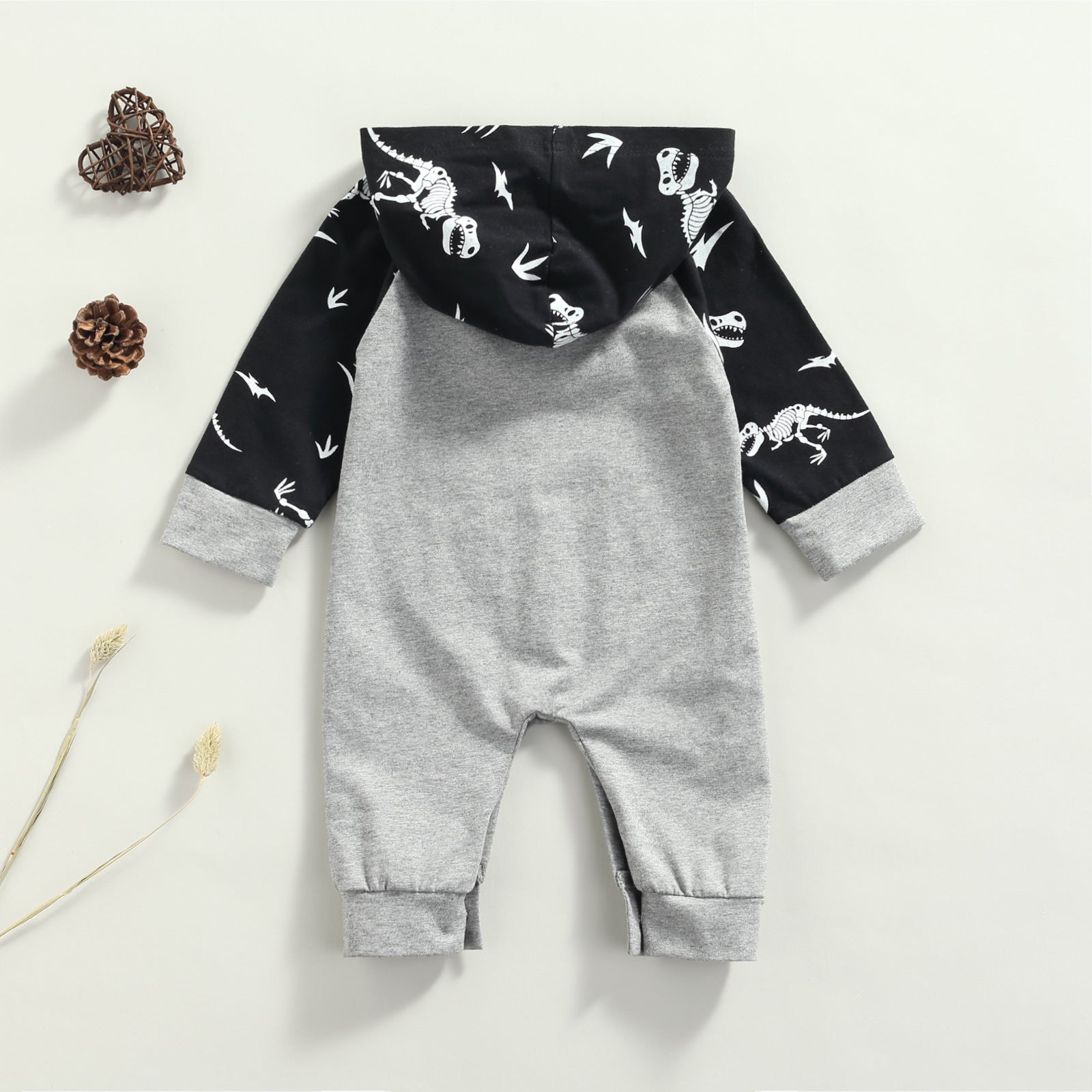 Dinosaur Skeleton Hoodie Romper