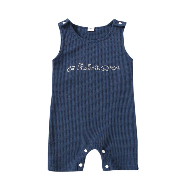 Boys Dinosaur Button Romper