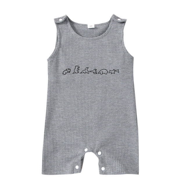 Boys Dinosaur Button Romper