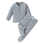 Ribbed Solid Jogger Set