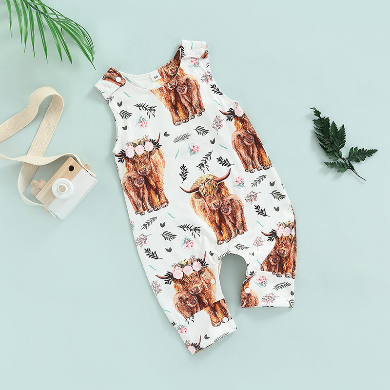 Floral Cow Love Romper