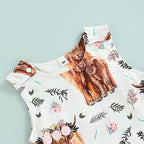 Floral Cow Love Romper