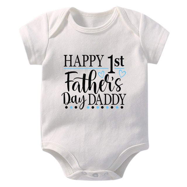 Happy 1st Father's Day Daddy Cute Onesie (5 Colors)