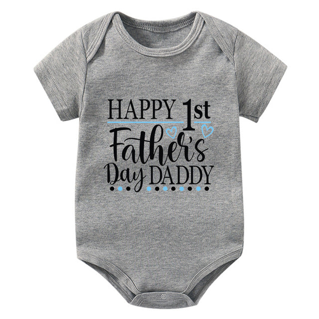 Happy 1st Father's Day Daddy Cute Onesie (5 Colors)