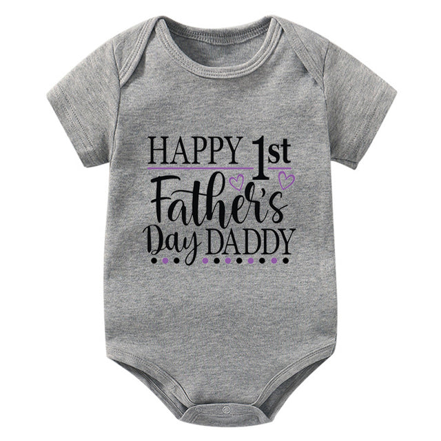 Happy 1st Father's Day Daddy Cute Onesie (5 Colors)