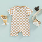 Checkered Pocket Romper