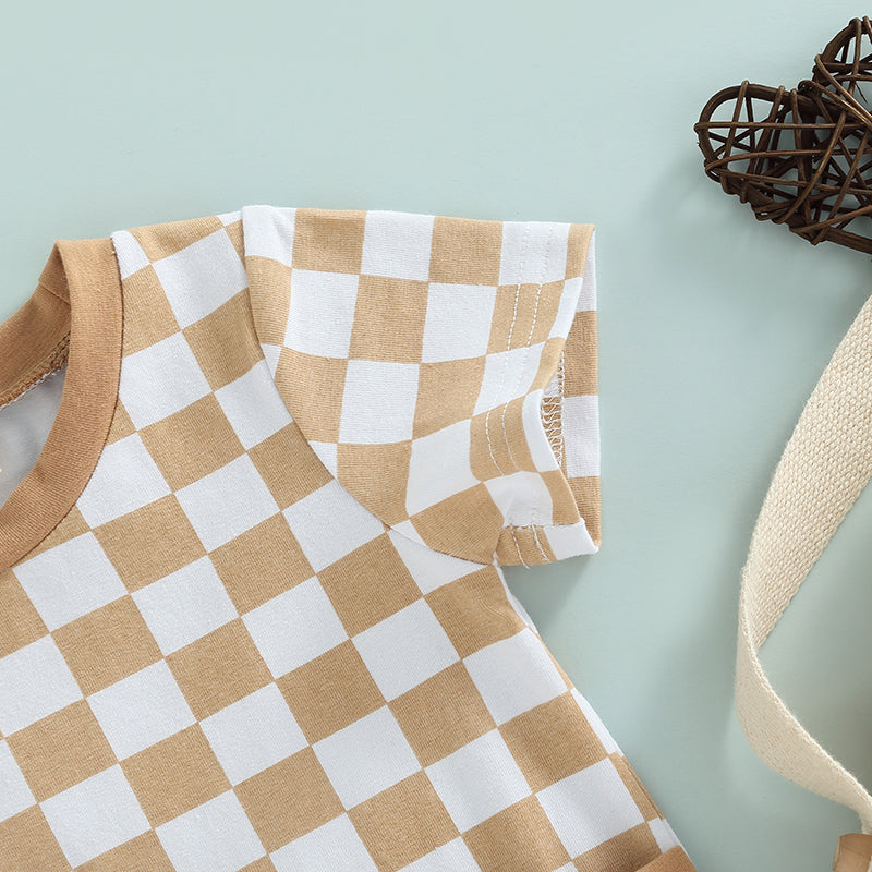 Checkered Pocket Romper