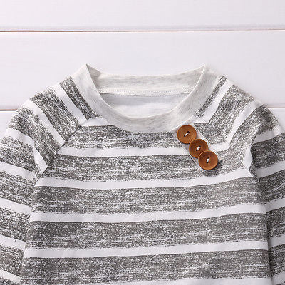 Striped 3 Button 3 Piece Outfit