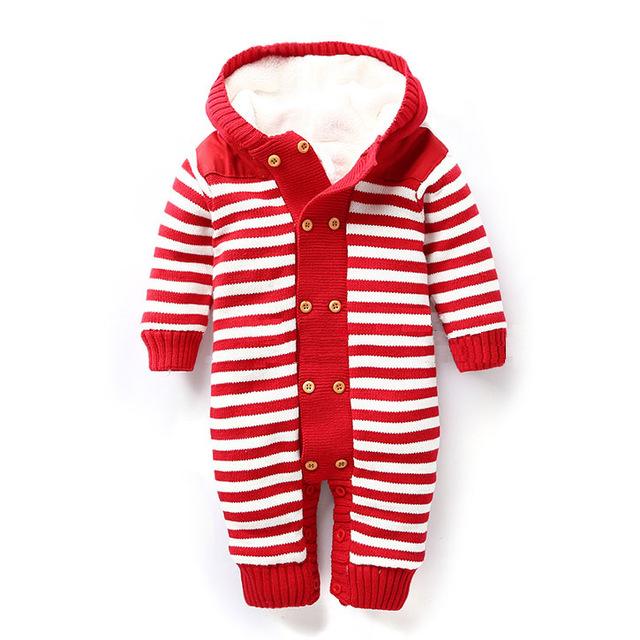 Striped Winter Knitted Romper (Multiple Colors)