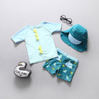 Dinosaur Swim T-Shirt Shorts Cap Set