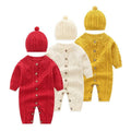 Knitted Romper with Hat (Multiple Colors)