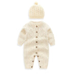Knitted Romper with Hat (Multiple Colors)