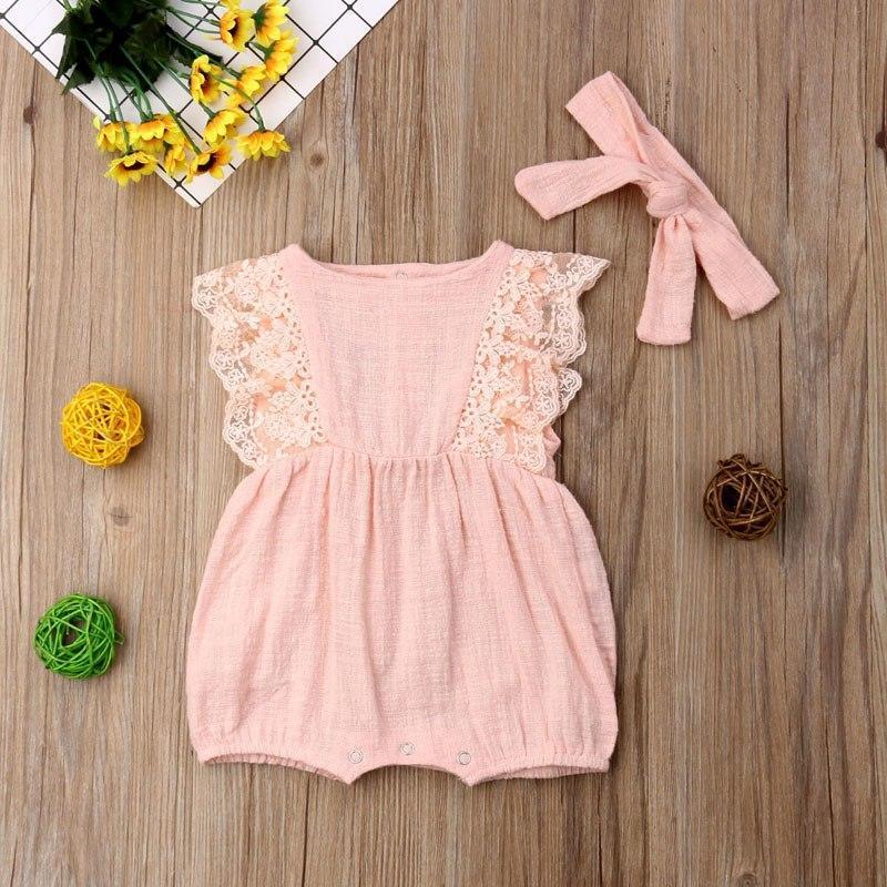 Pink Laced Romper