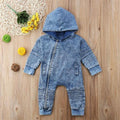 Denim Hooded Romper