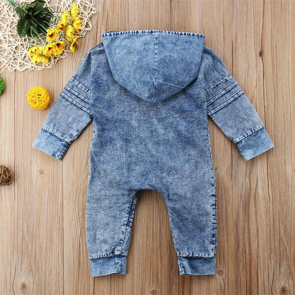 Denim Hooded Romper