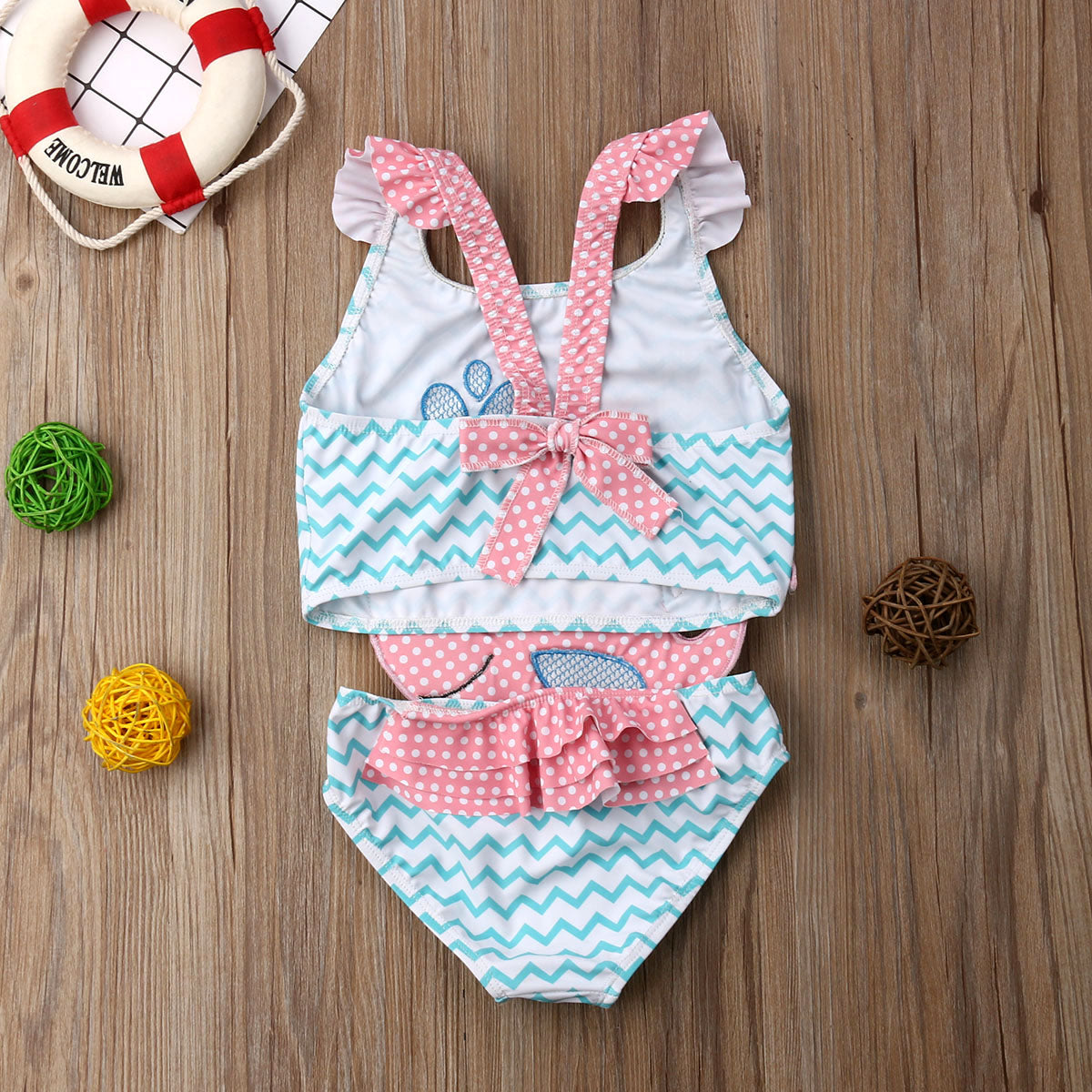 One Piece Chevron Whale Swimsuit