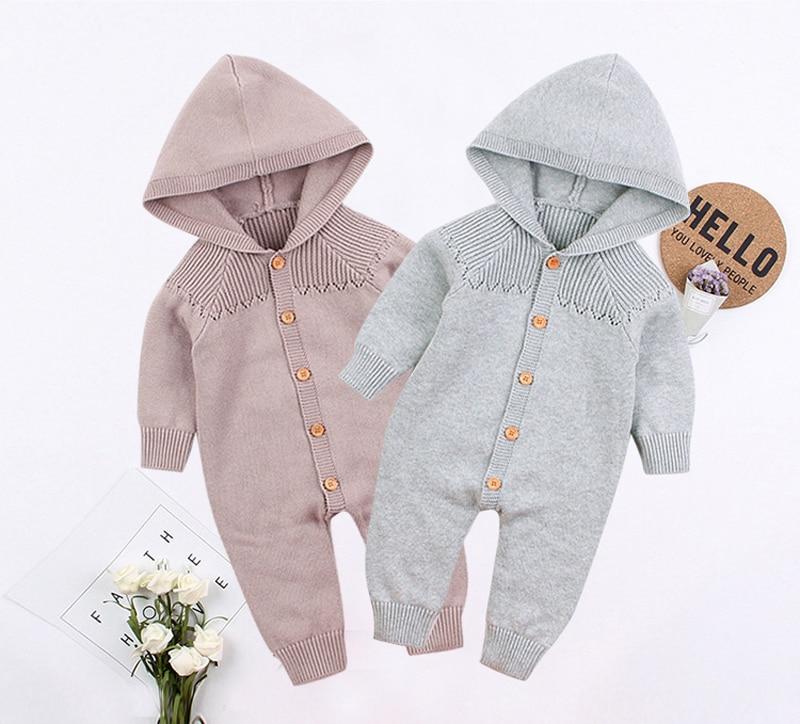 Knitted Sweater Hoodie Romper (2 Colors)