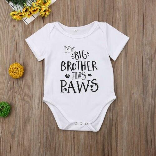 My Big Sister or Brother Has Paws Dog Onesie