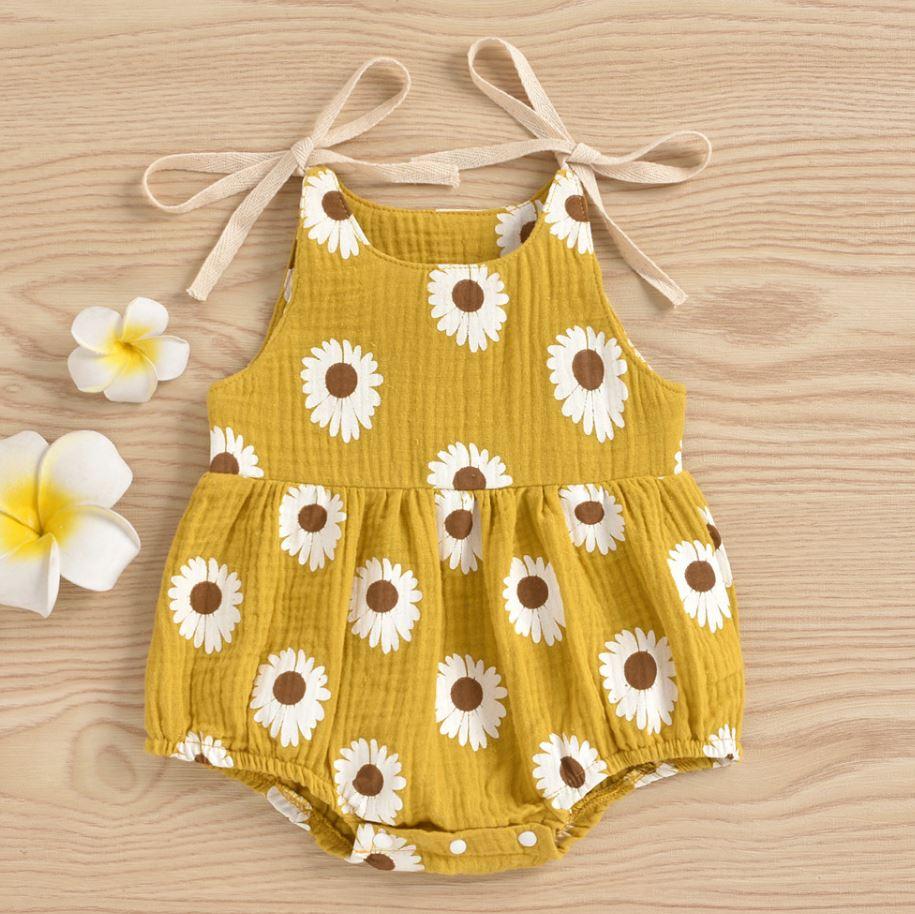 Shoulder Tie Daisy Romper