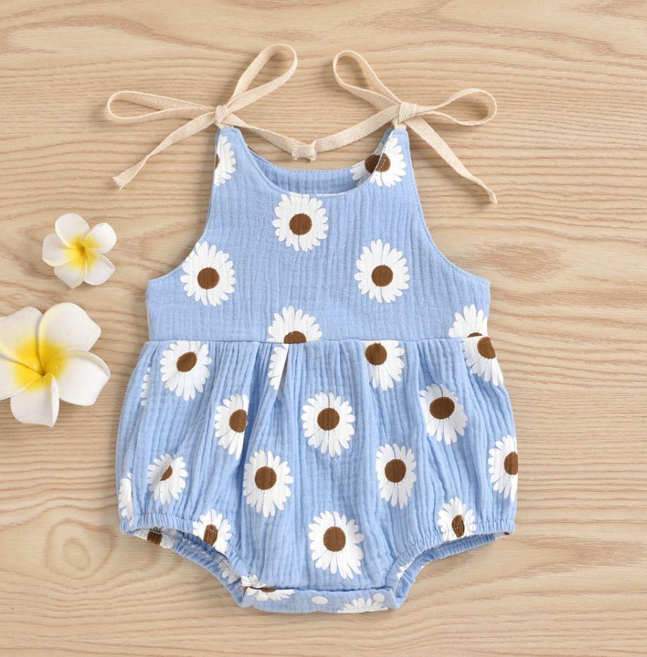 Shoulder Tie Daisy Romper