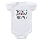 Born Together Friends Forever Twin Onesies