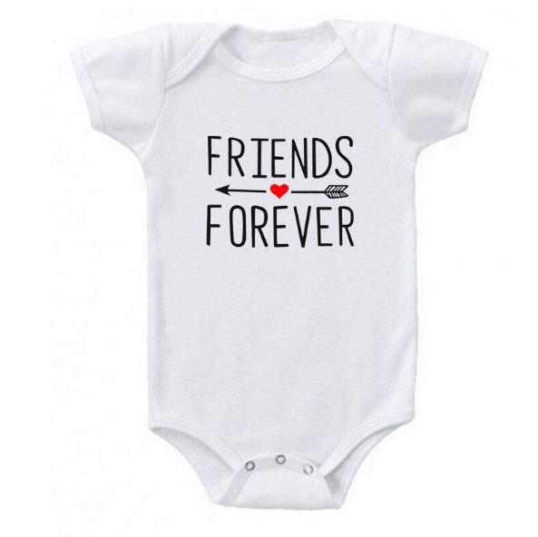 Born Together Friends Forever Twin Onesies
