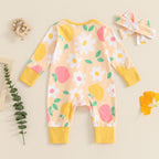 Floral Apple Onesie & Bow