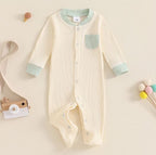 Ribbed Pocket Footie Onesie