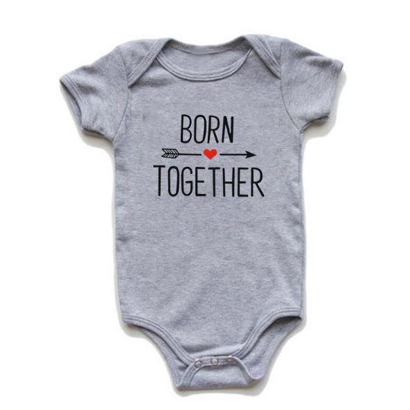 Born Together Friends Forever Twin Onesies