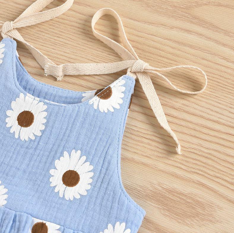 Shoulder Tie Daisy Romper