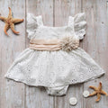 Lace Front Floral Romper Dress