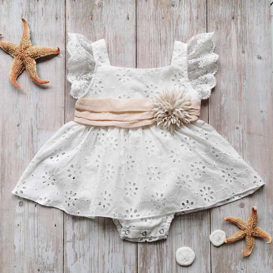 Lace Front Floral Romper Dress