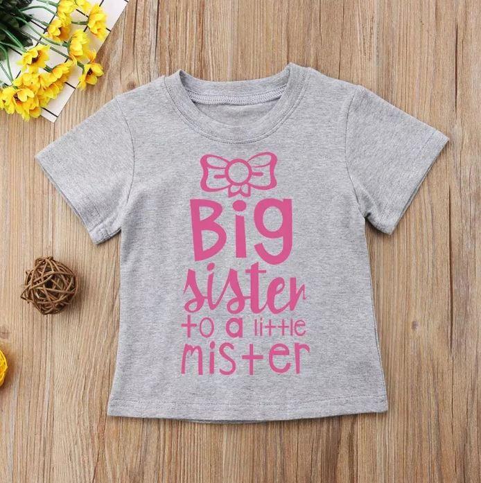 Matching Sibling Big Sister to a Little Mister T-shirt & Onesie
