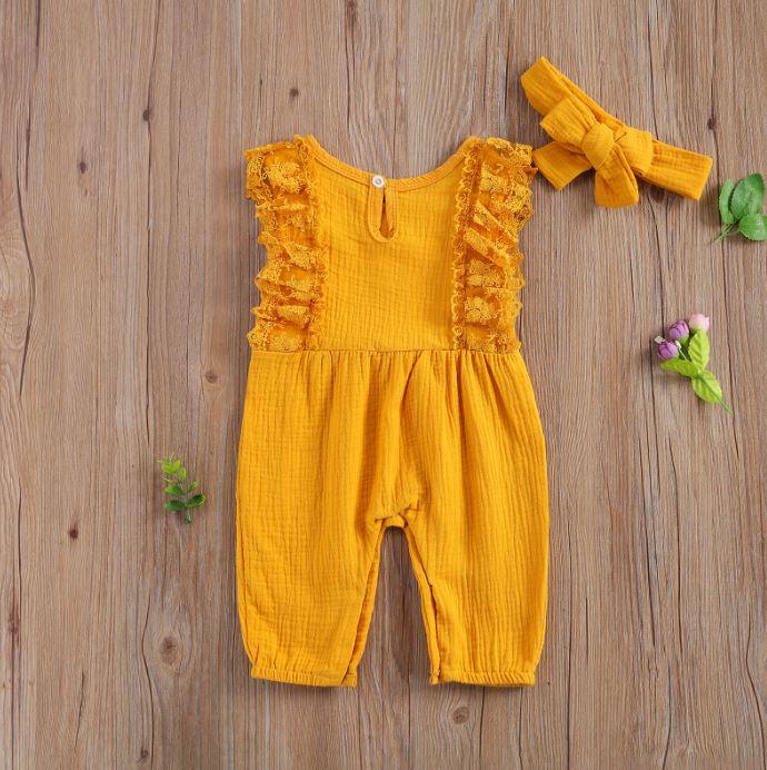 Ruffled Lace Romper with Bow