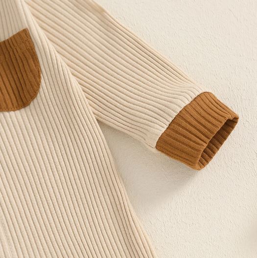 Ribbed Pocket Footie Onesie