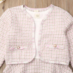 Plaid Dress with Overcoat