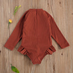 Solid Long Sleeve Swimsuit