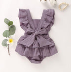 Ruffle Hem Bow Romper
