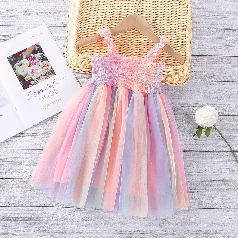 Rainbow Mesh Tutu Dress