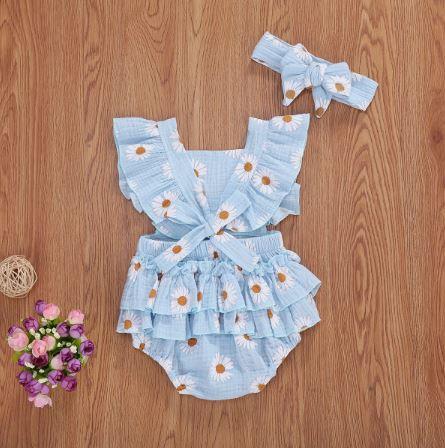 Floral Ruffled Daisy Romper