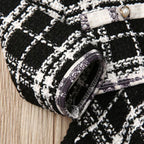 Plaid Dress with Overcoat