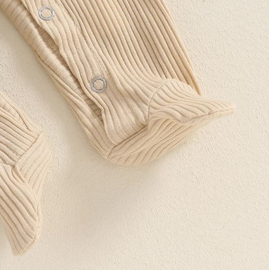 Ribbed Pocket Footie Onesie