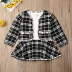 Plaid Dress with Overcoat