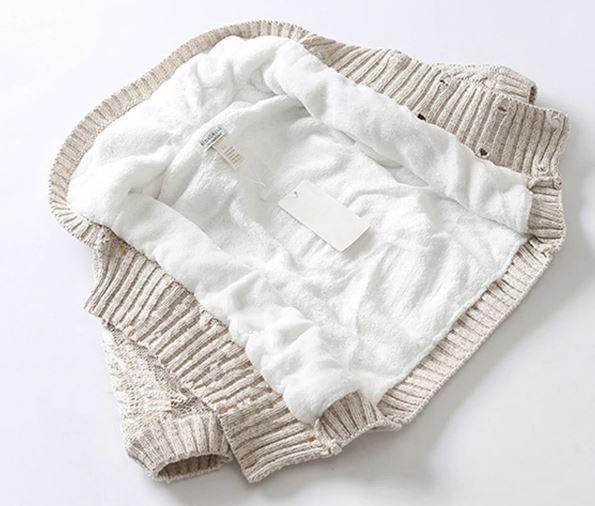 Knitted Fleece Lined Winter Sweater